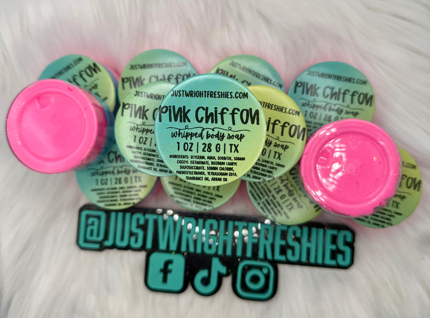 Pink Chiffon Whipped Body Soap- 4oz