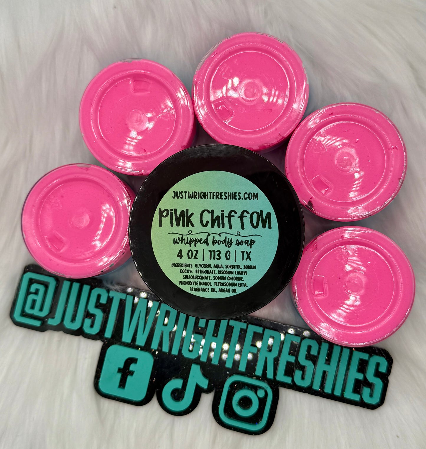 Pink Chiffon Whipped Body Soap- 4oz