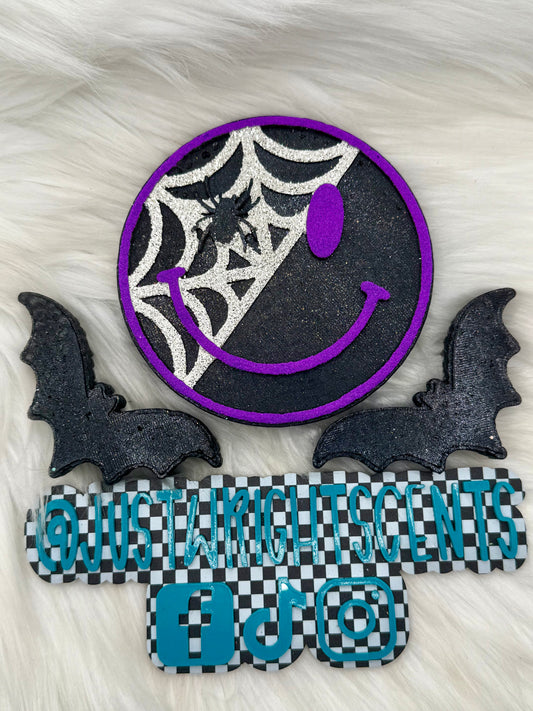 Web Face and bat vents- blueberry cheesecake