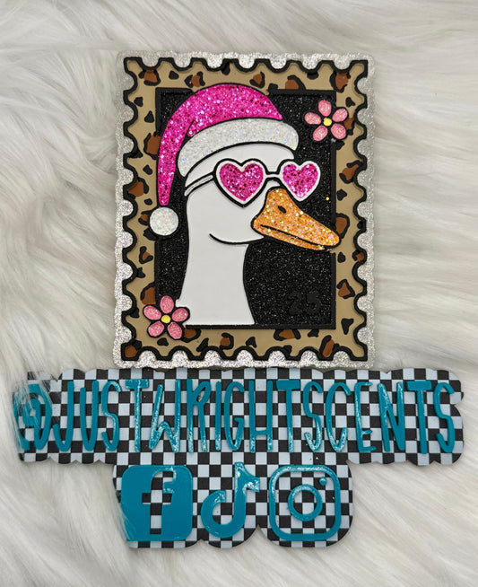 Goose Stamp (leopard border)- pumpkin pecan waffles